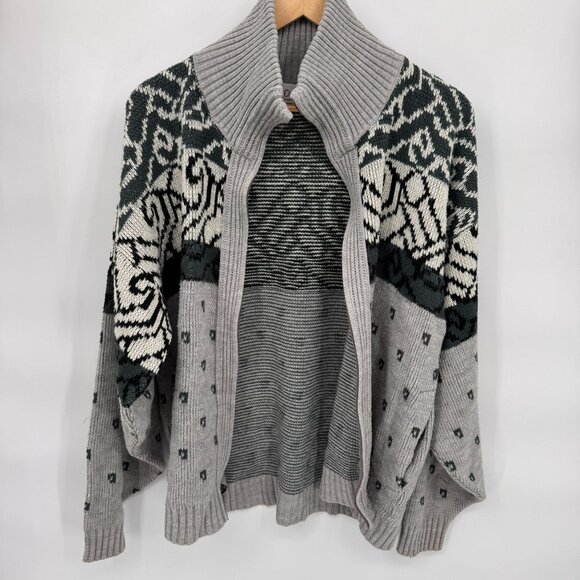 Clipper Mist Full Zip Sweater Mens Large Gray Acrylic Pockets Grandpacore‎ VTG - Picture 6 of 7